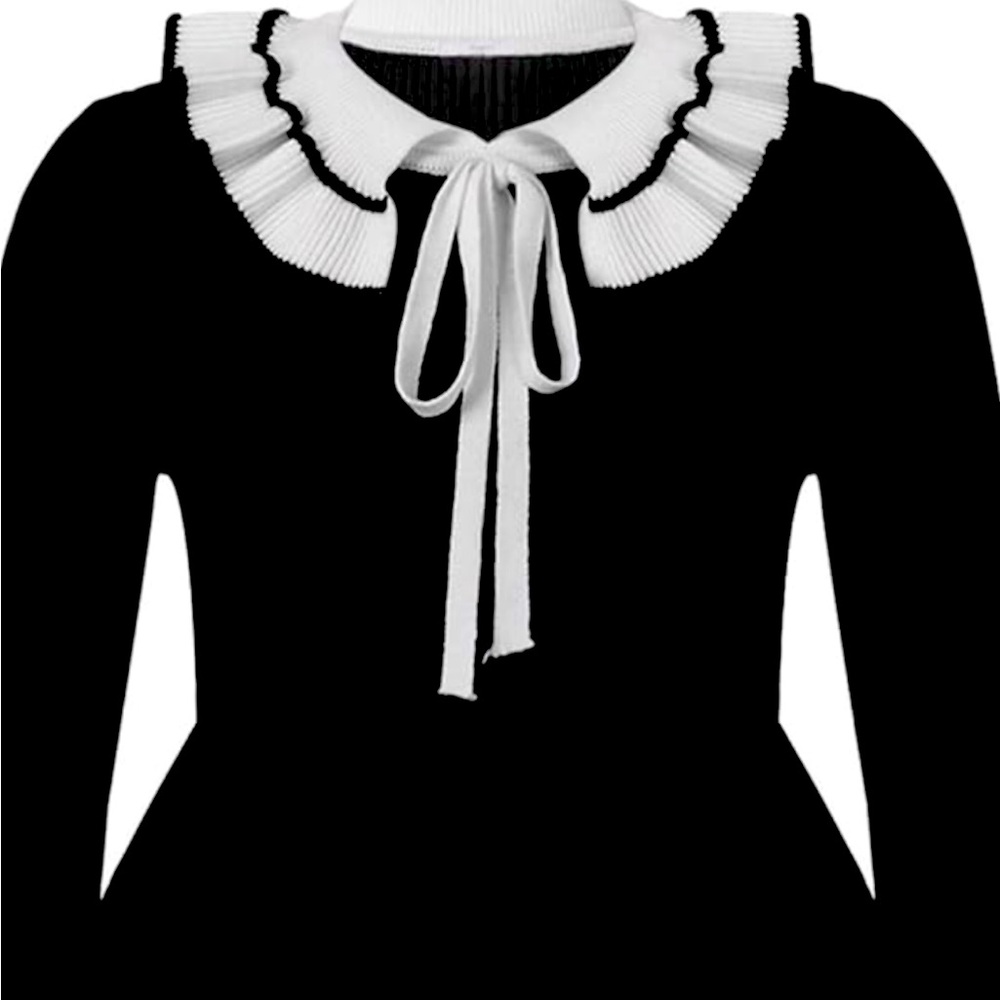 Long sleeve doll collar dress .